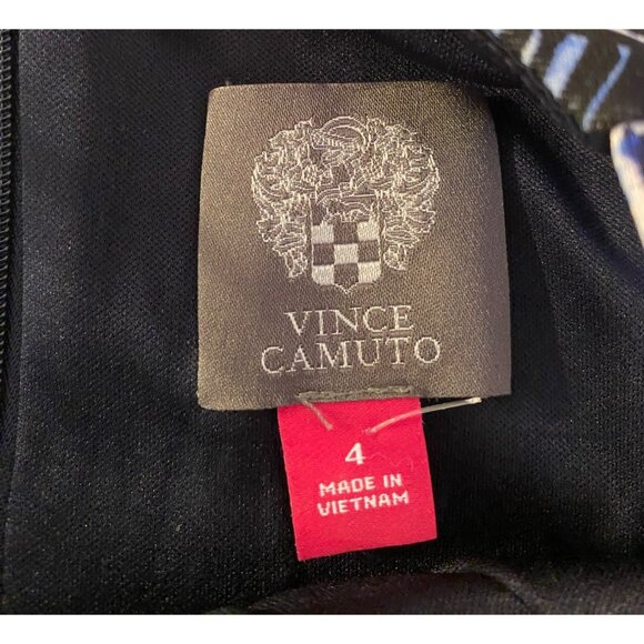 Vince Camuto Dress Geometric Print Fit & Flare Sleeveless Blue White Size 4 - Picture 5 of 12